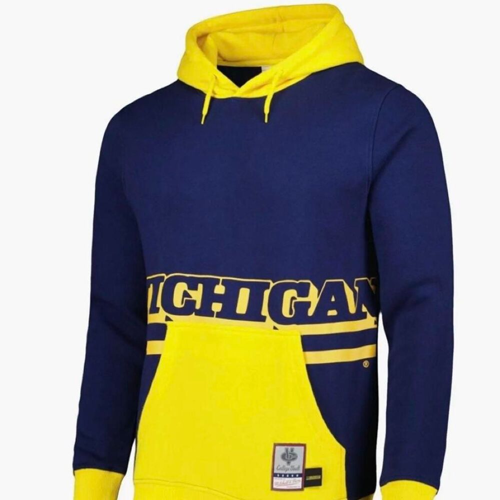 Mitchell-ness Men's Yellow and Blue Hoodie